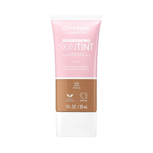 Miniatura 25 de COVERGIRL Clean Fresh Tinte para piel nutritivo, 550 Claro/Medio, base líquida, acabado húmedo, infundido con coco y aloe, fórmula vegana 550