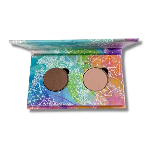 Miniatura 9 de Honeybee Gardens Mini Skinny Duo sombra de ojos compacta en Canterbury y Cameo, duradero, recargable y personalizable, vegano, sartenes de 1.024 in