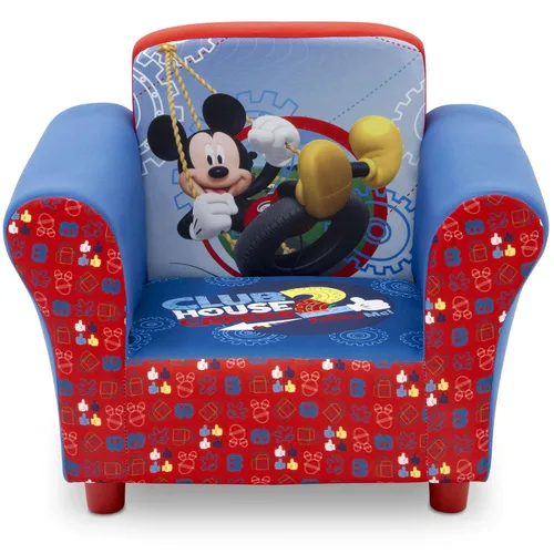 Miniatura 3 de Delta Children Silla tapizada, Disney Mickey Mouse & Design & Store Organizador de almacenamiento de juguetes de 6 compartimientos, Disney Princess