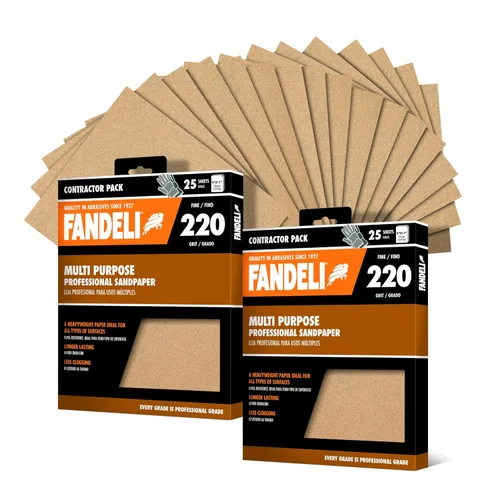 Miniatura 17 de Fandeli Papel de lija multiusos Granos surtidos (80,120,220) 50 hojas de 23 x 28 cm Perfecto para lijar metal y lijar madera Lijado a mano