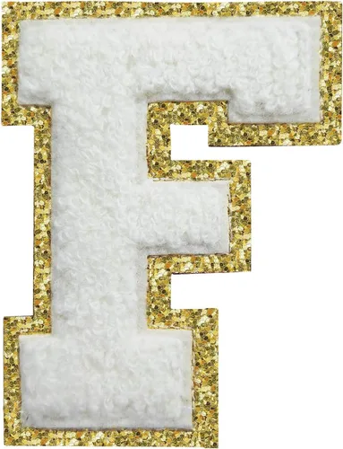 Miniatura 66 de Parches de letras termo-adhesivas de felpilla para chaquetas, parches de letras universitarias con brillantina para planchar en la letra azul A