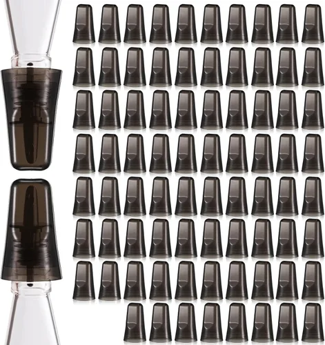Miniatura 10 de Chengu 100 fundas para botellas de licor, tapas de boquilla para botellas, dispensador universal de vertido, tapas de boquilla de goma de silicona