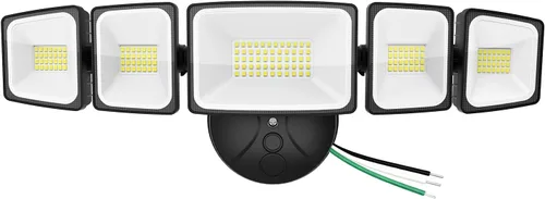 Miniatura 11 de Luz de inundación LED para exteriores de 120 W, luces de seguridad exteriores de 5 cabezales, 6500 K súper brillante, resistente al agua, IP65