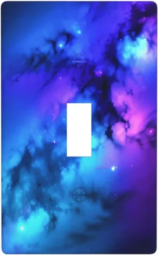 Miniatura 9 de Cubierta de placa de pared para interruptor de luz dúplex individual Galaxy para el hogar, dormitorio, cocina, decorativo, 4.5 x 2.76 pulgadas