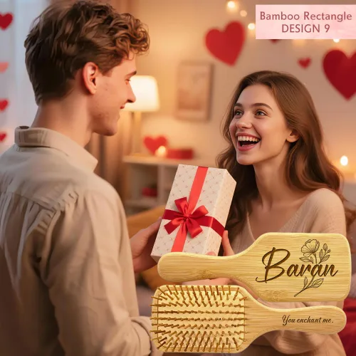 Miniatura 8 de Cepillo de pelo de bambú personalizado, peine con nombre personalizado para mujeres, regalos de cumpleaños de Navidad para mamá, esposa, abuela