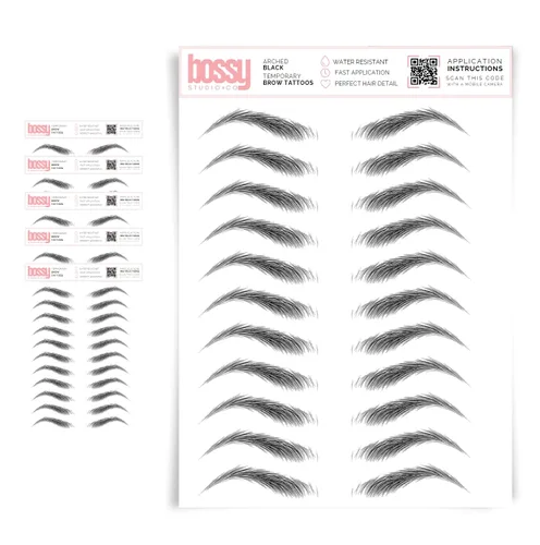 Miniatura 41 de 5 paquetes de tatuajes temporales para cejas, adhesivos impermeables para cejas, tatuajes falsos para el cabello tipo pelar de transferencia