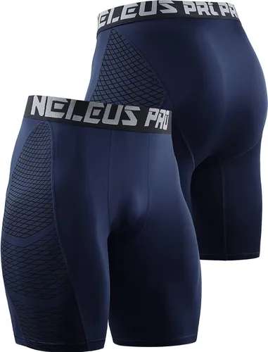 Miniatura 4 de NELEUS Paquete de 3 pantalones cortos de compresión para hombre