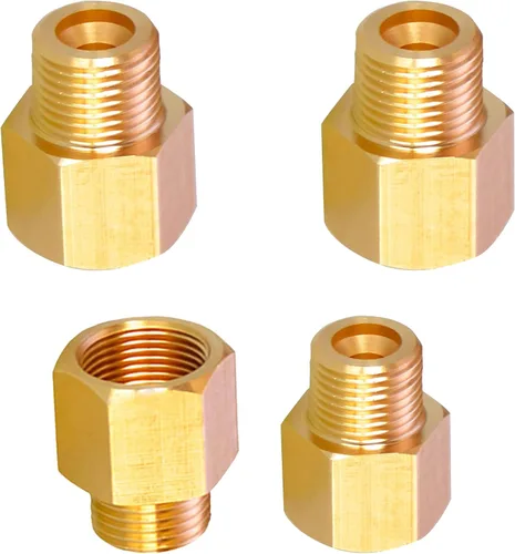 AOPANDA Instalación de tubería de latón, adaptador reductor, tubo NPT macho de 1/4 x 1/2 tubo NPT hembra (paquete de 4)