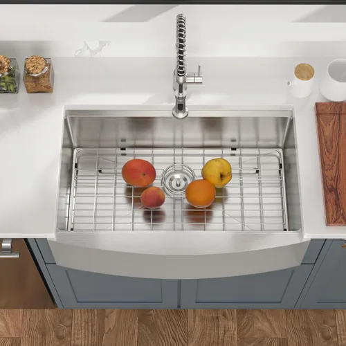 Miniatura 3 de Mocoloo Fregadero de granja de 30 pulgadas - Fregadero de cocina de acero inoxidable de 30 x 56 cm bajo montaje con estación de trabajo, repisa