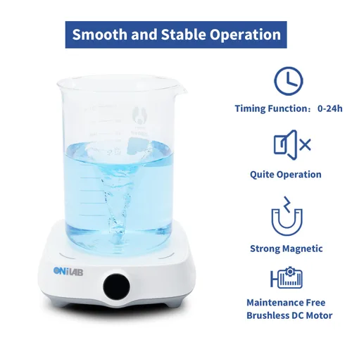 Miniatura 4 de ONiLAB Agitador magnético de 7 "con barra de agitación y barra de agitación Retriever, mezclador magnético Capacidad máxima de agitación 101.4 fl oz