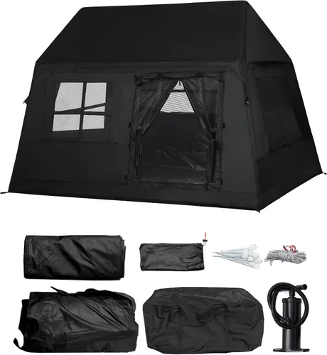 Tienda de Campaña Inflable para Camping de 3-4 Personas Tienda Inflable con Bomba de Mano Fácil Instalación Impermeable Tienda Inflable Tipo Cabaña
