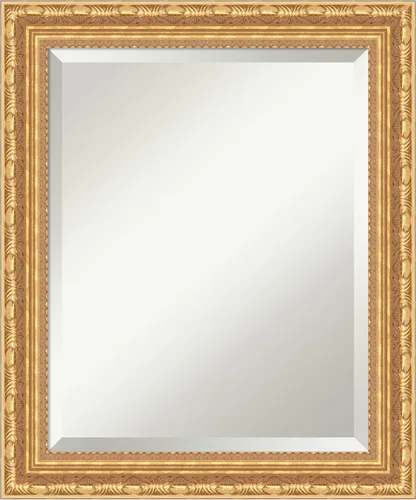 Amanti Art 24x20 Bathroom Vanity Mirror, Versailles Gold Wood Frame, Rectangular Wall Mirror, Beveled Edge, Hangs Horizontally or Vertically