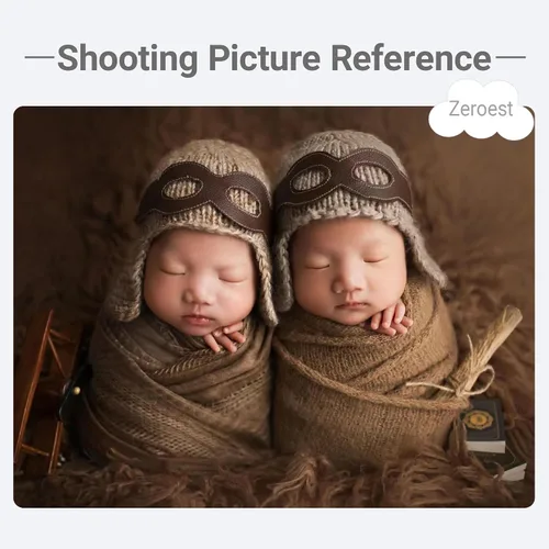 Miniatura 6 de Zeroest Accesorios de fotografía para bebé, sombreros de piloto, trajes de sesión de fotos, disfraz de ganchillo para niño y niña, sombrero de punto
