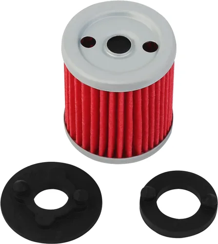 Miniatura 4 de AHL 142 Filtro de aceite 1UY-13440-01 1UY-13440-02 compatible con Yamaha YFM350X Warrior 350 1987-2004 YFM350R Raptor 350 2005-2013 YFM350FX Rojo