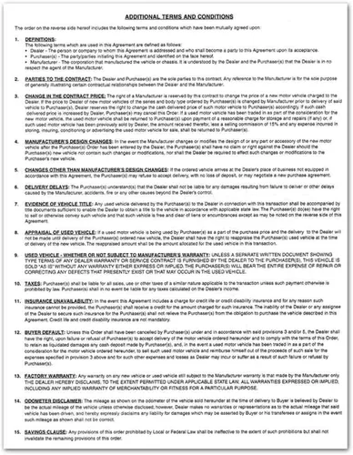 Miniatura 2 de Formularios de acuerdo de compra de vehículos (2 partes) (100 por paquete)