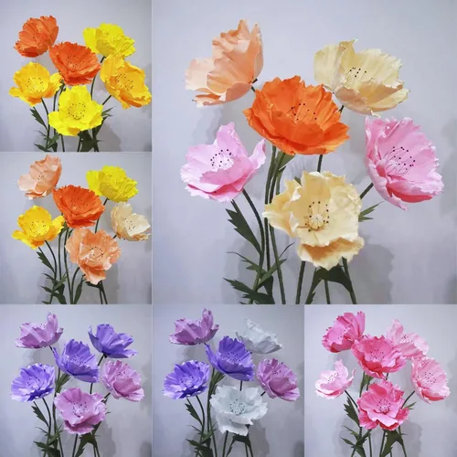 Flores gigantes para decoración con soporte, 6 piezas/juego de flores artificiales grandes de EVA para decoración floral de boda, cumpleaños,