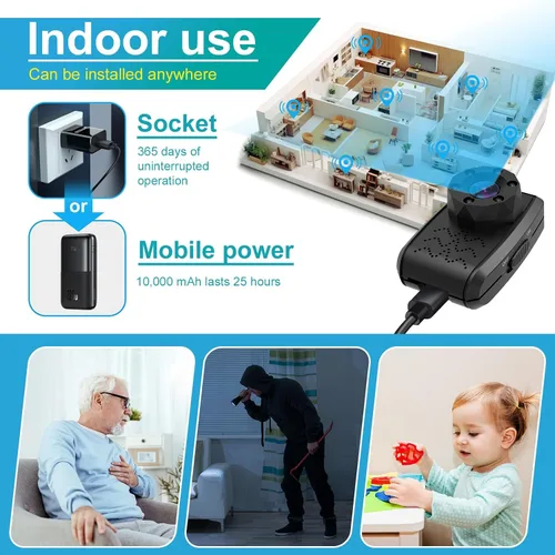 Miniatura 5 de Mini cámara inalámbrica con cámaras de vigilancia pequeñas de 1080P, clip trasero, grabadora de video portátil con visión nocturna por infrarrojos