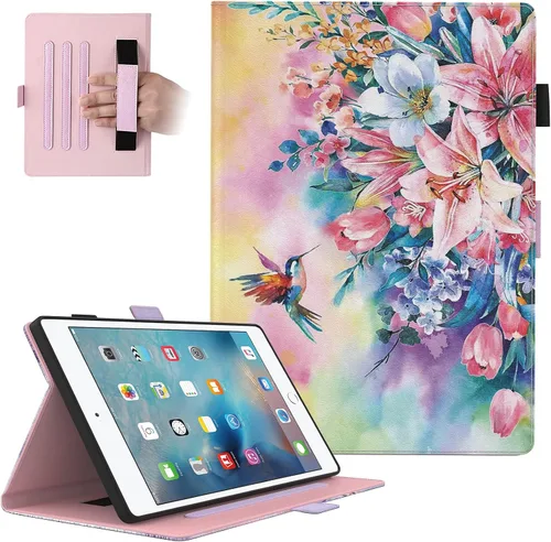 Miniatura 14 de Dteck Funda para iPad mini 5/4/3/2/1 - [Diseño de flores en relieve] Funda tipo folio clásica
