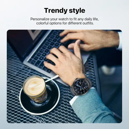 Miniatura 7 de Ticwatch Pro 5 - Correa de repuesto para reloj inteligente de 0.945 in de ancho, correa de reloj de piel de liberación rápida, correa de reloj Smart