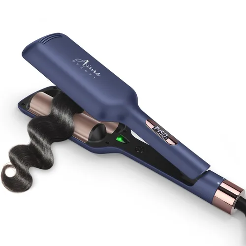 Ondulador de Cabello Suelto Tipo Sirena Aima Beauty Twins de 32mm (1.25"), Rizador de Cabello Anti-Quemaduras de 2 Barriles, Rizador de Voltaje Dual