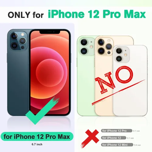 Miniatura 2 de TUCCH Funda tipo cartera compatible con iPhone 12 Pro Max 5G de 6.7 pulgadas, con ranura para tarjetas de piel sintética