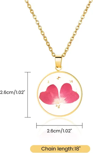 Miniatura 119 de Pressed Flower Necklace Gift for Women Personalized Handmade Necklaces Birth Flower Necklace