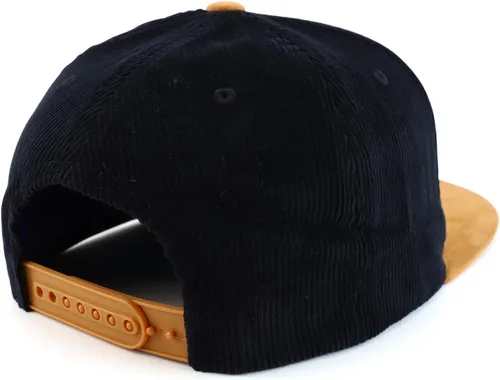 Miniatura 3 de Trendy Apparel Shop Gorra de pana lisa con textura de gamuza plana Bill Snapback