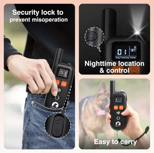 Miniatura 7 de Collar de entrenamiento para perros sin golpes con control remoto de 3300 pies, collar de perro vibratorio humano, 3 modos ultrasónico, pitido