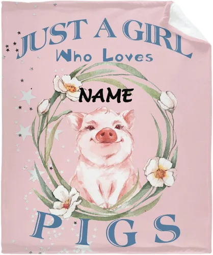 Miniatura 23 de Just A Girl Who Loves Pigs - Manta tipo throw de felpa mullida de franela para siesta para viajes, picnic, cama, sofá, cálida y acogedora para todas