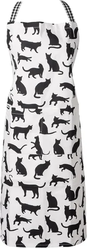 Miniatura 12 de DII Everyday Pets Kitchen Collection - Delantal de chef, bolsillos grandes y ajustable Estampado De Gato Verde Hunter