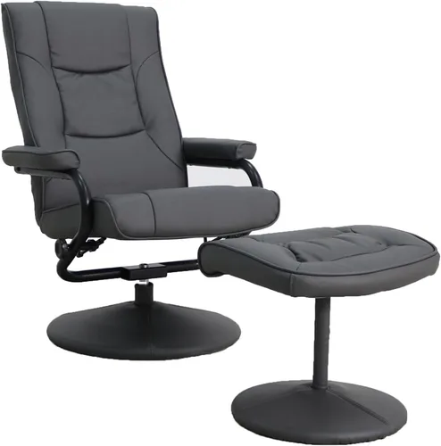 Miniatura 12 de Flash Furniture Rachel - Silla reclinable de LeatherSoft contemporánea multiposición con otomana, silla reclinable giratoria de 360 grados y juego