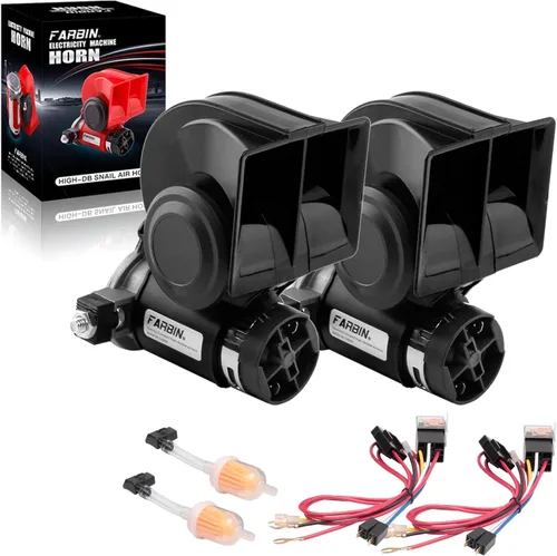 Miniatura 10 de FARBIN - Bocina de aire mini de 12 V, 150 db, súper fuerte, claxon compacto para automóvil con compresor y arnés de cableado para cualquier vehículo