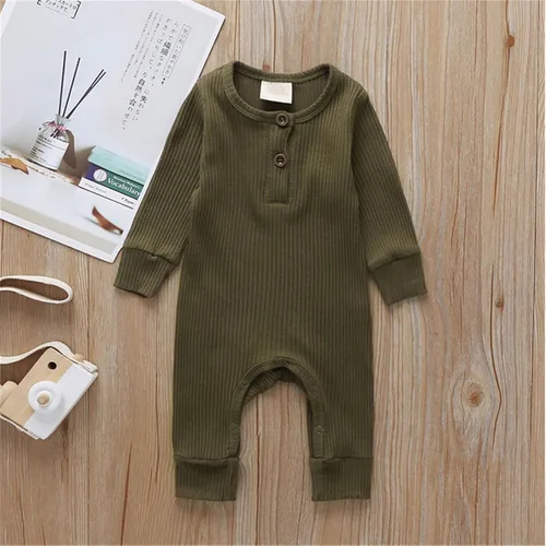 Miniatura 5 de CIYCUIT Mameluco para bebé recién nacido, ropa de mameluco acanalado sólido