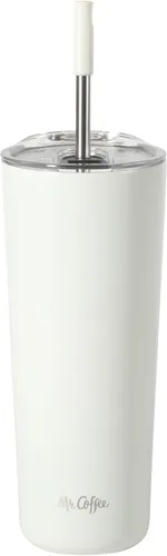 Miniatura 12 de Mr. Coffee Java Quest - Vaso térmico de acero inoxidable de doble pared de 16 onzas con tapa y popote reutilizable, con aislamiento térmico