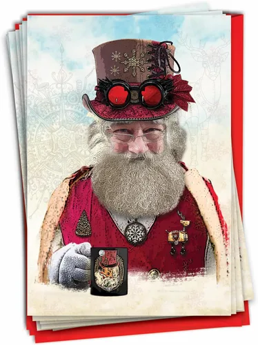 Miniatura 9 de The Best Card Company Paquete de 12 tarjetas de felicitación de Navidad con sobres, vacaciones de humor para hombres y mujeres
