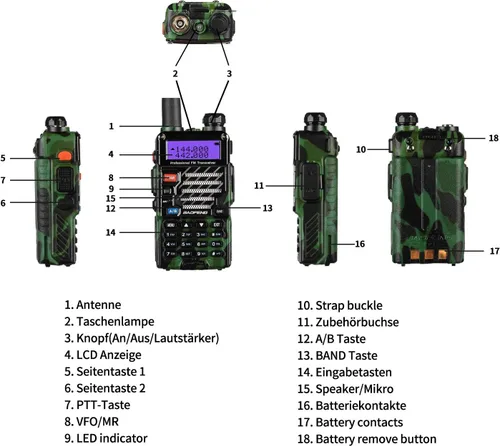 Miniatura 5 de BAOFENG UV-5R+ Plus Radio bidireccional, largo alcance para adultos, recargable con auricular, walkie talkie para exteriores, 144-148 420-450 MHz