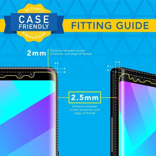 Miniatura 2 de Armor Suit MilitaryShield - Protector de pantalla compatible con Samsung Galaxy Note 8 (compatible con fundas), película transparente HD antiburbujas