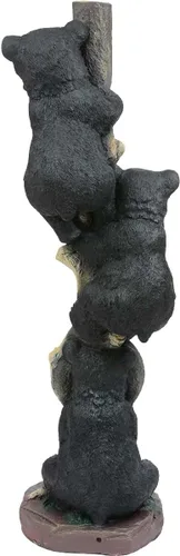 Miniatura 6 de BLACK FOREST DECOR - Escultura de tres osos en un árbol - Decoración rústica de oso para cabaña, cabaña - 45.5" x 14" x 12