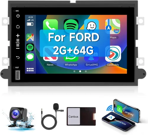 2+64G Android 13 Radio de Coche Estéreo para Ford F150/F250/F350 2004-2014, Radio de Coche Estéreo con Pantalla Táctil de 7 Pulgadas 1080P con