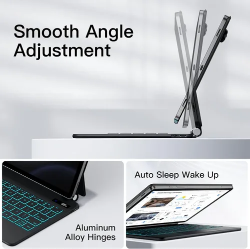 Miniatura 7 de JUQITECH Magic Keyboard - Funda para Samsung Galaxy Tab S6 Lite de 10.4 pulgadas, soporte magnético flotante voladizo inalámbrico retroiluminado