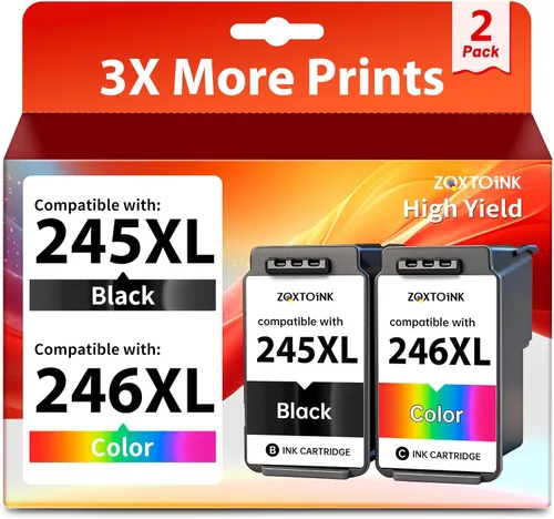 245XL y 246XL Cartucho de tinta de repuesto para Canon Ink 245 y 246 PG-245XL PG245 CL-246 XL para Canon MX490 MX492 TR4522 TR4520 MG2500 MG2522
