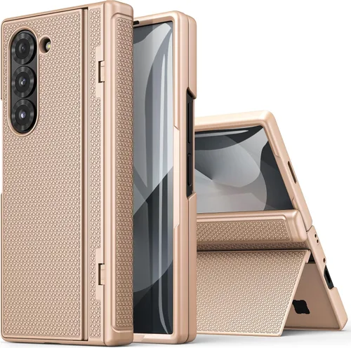Miniatura 12 de BXYJY Funda para Samsung Galaxy Z Fold 6 con función atril, protector de pantalla frontal y protección de bisagra, ajuste delgado, resistente, duro