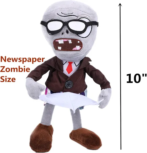 Miniatura 2 de PVZ - Juego de 3 piezas de peluche: morado, gris periódico, pantalones rojos, pantalones vaqueros, zombis, juguetes de felpa suave, gran regalo