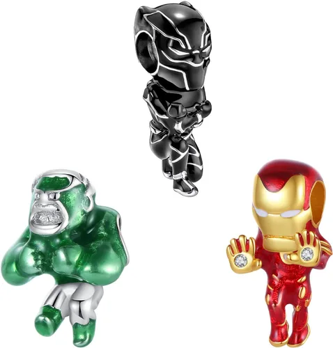 Dijes de plata de ley 925 con diseño de oso dorado para mujer, pulseras y collares, regalos para familiares y amigos, 3 piezas/paquete