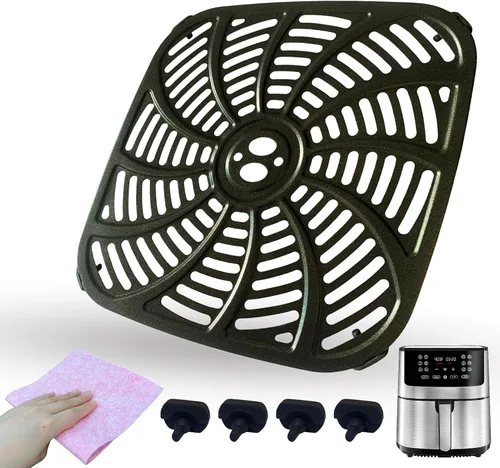 Miniatura 15 de Sartén para freidora de aire de 4 cuartos para freidora de aire digital Gourmia GAF414, bandeja de placa para freidora de aire mejorada, estante