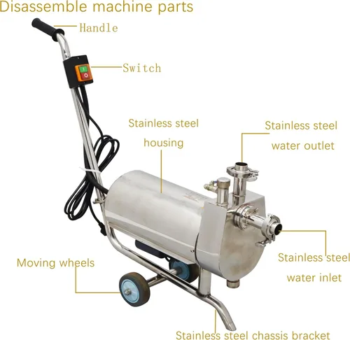 Miniatura 4 de TECHTONGDA Transferencia sanitaria del acero inoxidable de la bomba de la bebida de la categoría alimenticia de la bomba autocebante 3T/H