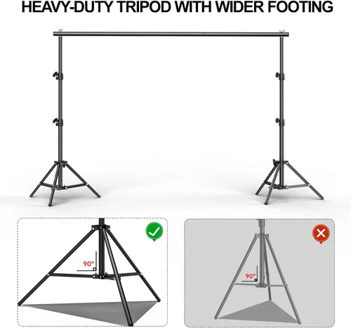 Miniatura 7 de BEIYANG Soporte de fondo ajustable de 6.5 x 6.5 pies, kit de soporte de fondo para fotos con bolsa de transporte para fiestas, decoración, bodas