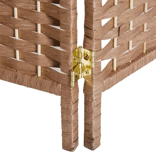 Miniatura 8 de HOMCOM Divisor de habitación, pantalla de privacidad plegable de 6 paneles, 6 pies de alto, portátil, de tejido de mimbre, divisor de pared