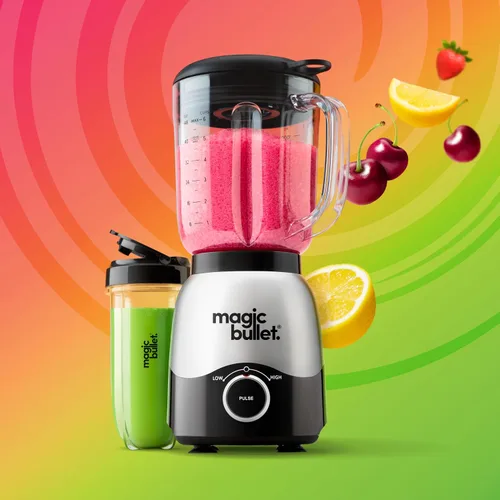 Miniatura 2 de Batidora Combo Magic Bullet®, 600W, Jarra de 48oz, Taza de 16oz con Tapa para Llevar, Fácil de Limpiar, Cuchilla Cruzada, para Batidos, Salsas