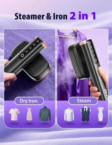 Miniatura 3 de Vaporizador de viaje para ropa con depósitos de agua de 6.1 fl oz, calentamiento rápido de 15 segundos, rendimiento de vapor fuerte de 0.91 oz/yd²